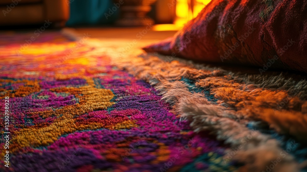 Poster the textured pattern of the rug has a beautiful array of colors