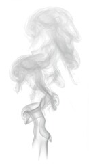 Elegant swirling smoke on white background