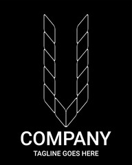 Outline Letter V Logo Minimalist vectors. This design is suitable for t-shirt, gamer, sports, construction, architecture, baseball, basketball, motorsport, sports car, motocross, etc. Uppercase logo.