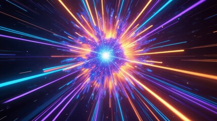 Obraz premium Vibrant high-resolution digital artwork depicts stunning futuristic data streams