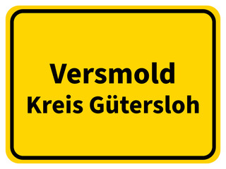 Obraz premium Illustration eines Stadteingangsschildes von Versmond, einer Gemeinde des Kreises Gütersloh