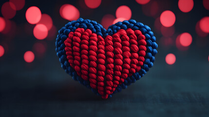 Fototapeta premium Heart-shaped craft a romantic 3d art display in an artistic creative environment