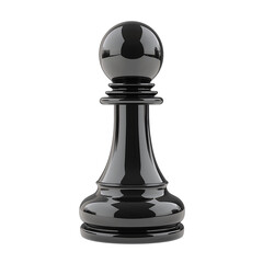 Classic Chess Game: Close-Up of Black Pawn in Strategy Competition on Glossy Board