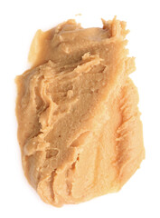 Sample of tasty nut butter isolated on white