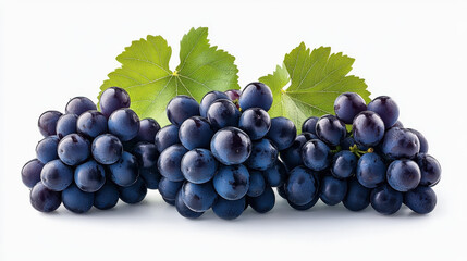 Fototapeta premium Three grapes are shown in a row, with one of them having a leaf on top