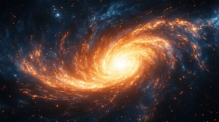 Fototapeta premium Majestic spiral galaxy with swirling stars and dynamic movement creating a dazzling display of cosmic light