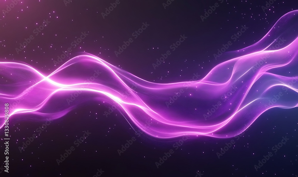 Aufkleber vibrant pink waves flow gracefully against a dark background, creating a dynamic and energetic visua
