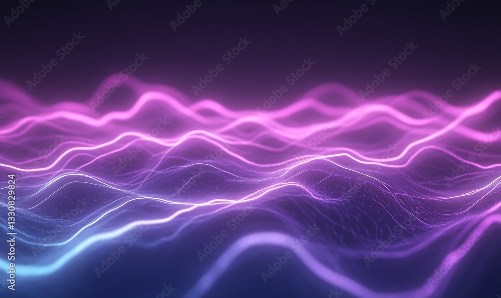 Aufkleber abstract waves of vibrant purple and blue light creating a dynamic visual effect.