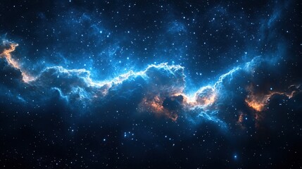 Obraz premium Captivating nebula space scene with realistic starfield and dark sky filled with cosmic wonders and celestial beauty