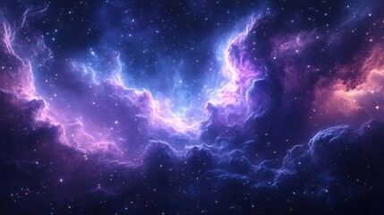 Obraz premium Captivating nebula space scene surrounded by a dense field of stars creating an enchanting cosmic landscape