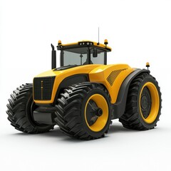 Obraz premium Autonomous Tractor isolated on white background.