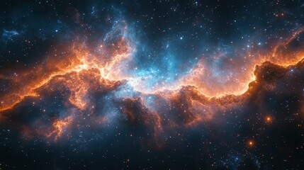Fototapeta premium Bright stars covering the entire canvas of space with a nebula creating a wonderfully soft cosmic scene