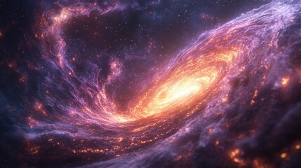 Fototapeta premium Stunning spiral galaxy filled with swirling cosmic stars and dynamic movement creating a glow of light in space