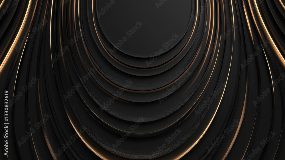 Aufkleber a sleek and modern black background with abstract linear lighting effects, creating a futuristic aes