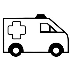 Ambulance Icon minimal flat icon illustration