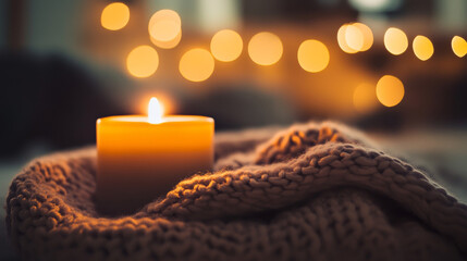 A soft, glowing background with bokeh light effects, creating a warm and inviting visual composition