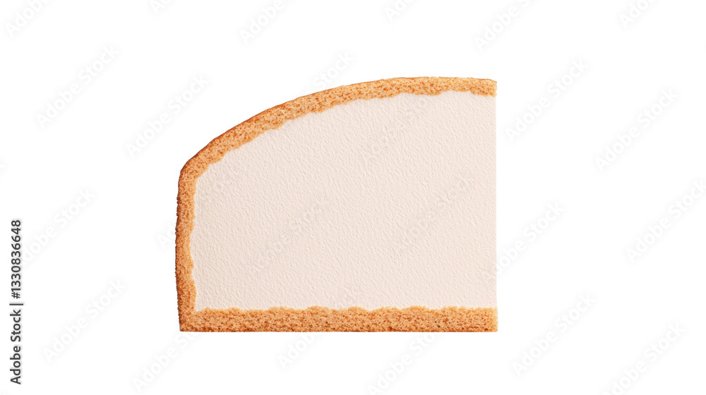 Poster a slice of bread with a golden crust and a soft, white interior, showcasing its texture and shape.