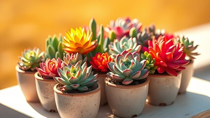 "Vibrant Succulent Pots - Assorted Colors