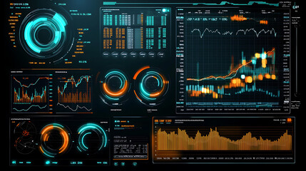 Futuristic Financial Data Dashboard