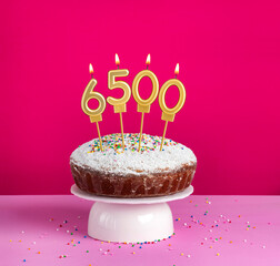 Number of followers or likes - Candle number 6500