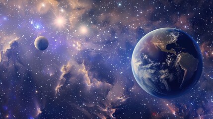 Obraz premium _Planet_space_galactic_background