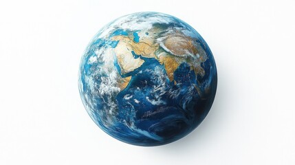 Fototapeta premium Pixelated Earth Globe Displaying Continents on White Background
