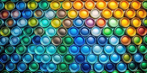 Vibrant Circular Elements Arranged in a Colorful Gradient Pattern Featuring a Spectrum of Hues from Deep Green to Bright Yellow