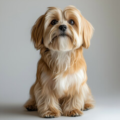 Adorable Brown and Cream Poodle-Maltese in Studio - Cute Expression and Pedigree in Pet Photography