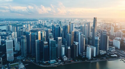 Fototapeta premium Urban construction boom aerial view of skyline development cityscape gigapixel standard scale
