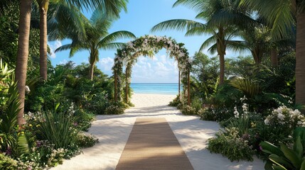 Tropical Beach Wedding Archway