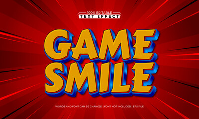 game smile editable text effect with a nice and kids text style