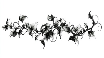 Ornate vine design on white background