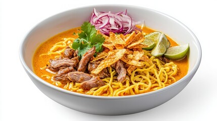 thai khao soi with crispy noodles