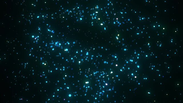 Glowing particles dynamically align to form a futuristic map of Brazil. The animation features rotating perspectives and cosmic lighting, creating a mesmerizing sci-fi atmosphere.