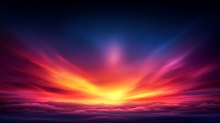 Fototapeta premium Vibrant Sunset Over Calm Ocean Waves With Rich Colors, colorful landscape view fantasy style