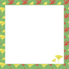 Obraz premium 단풍잎과 은행잎 메모지 프레임