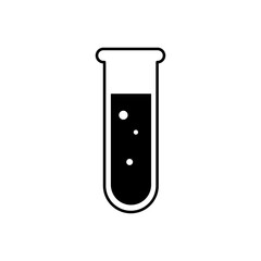 Test tube icon. Test tube with liquid. Chemistry icon. Medicine icon. Science icon. Flask icon.