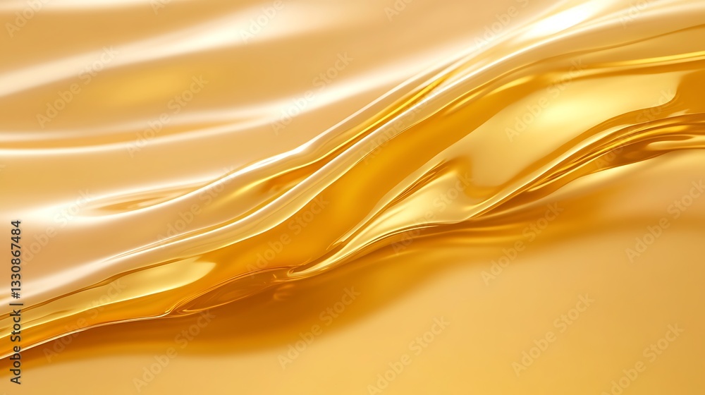 Fototapete fluid golden texture with soft waves and a shimmering surface.
