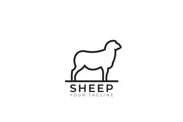 Abstract sheep logo design, simple sheep head logo