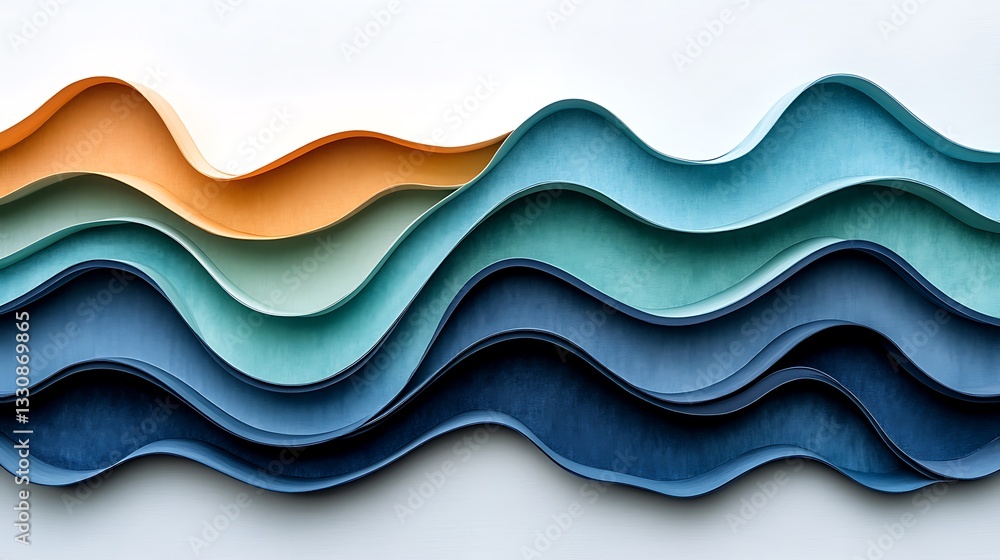 Poster pattern of 3d abstract background waves and reflections colorful seamless illustration, unique place