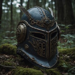 A cursed helmet that whispers secrets to its wearer.