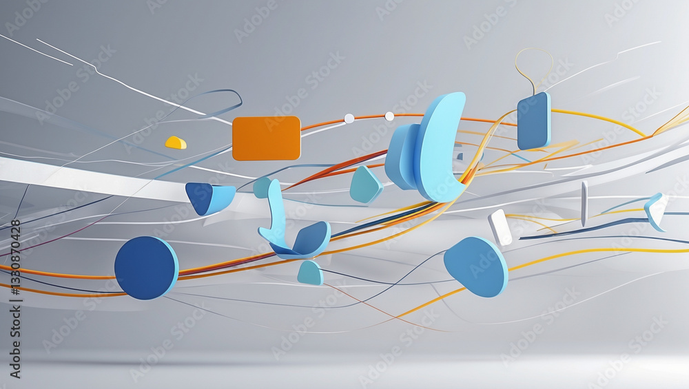 Poster abstract technology concept with floating elements