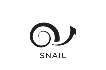 snail silhouette logo, snail logo with simple design