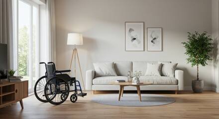 a serene and well-lit living room with a modern