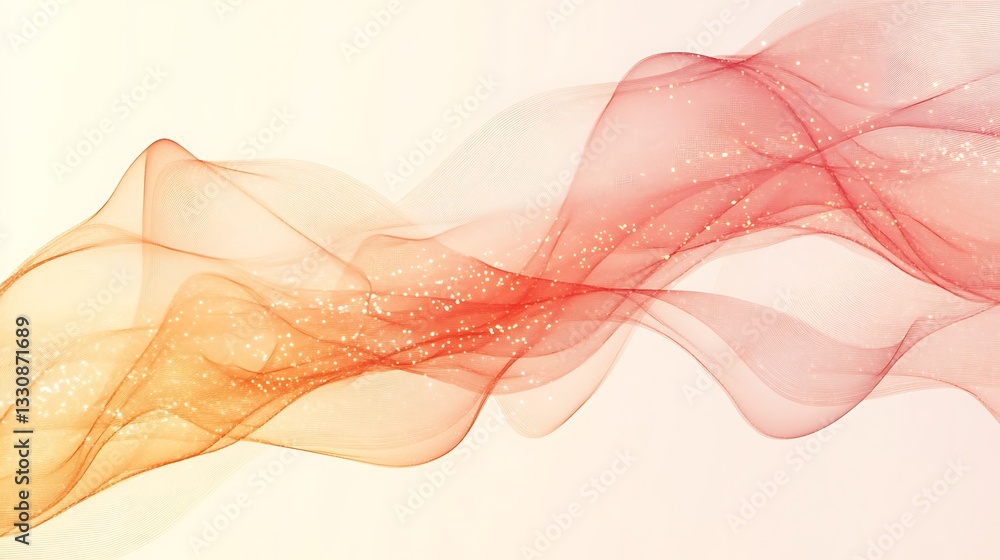 Poster pink abstract background waves on white background, random pattern 3d design
