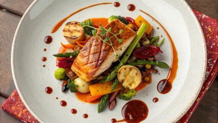 Grilled Salmon with Roasted Vegetables