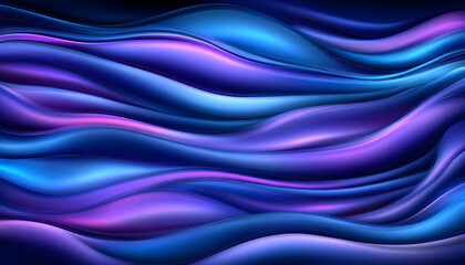 Obraz premium Abstract flowing waves of vibrant blue and purple hues, creating a dynamic and mesmerizing visual effect. Perfect for backgrounds or design elements.