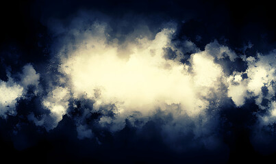 Obraz premium Dramatic abstract background with dark and light blue tones, featuring a bright central area. Ideal for design projects needing a moody, atmospheric feel.