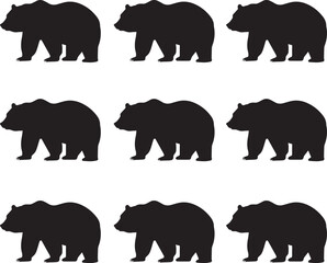 silhouettes of animals. vector silhouettes  of a bear .  