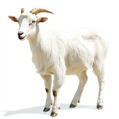 Obraz premium Stunning portrait of a white goat standing gracefully with a serene expression : Generative AI